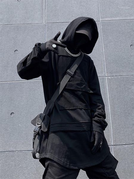 men's hoodies & sweatshirts dark hip-hop style loose hooded fake two piece solid color pullover youth plus size jacket, Black
men's hoodies & sweatshirts dark hip-hop style loose hooded fake two piece solid color pullover youth plus size jacket, Black