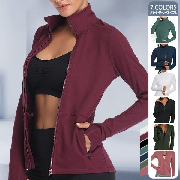 running jackets 2021 women athletic sport shirts slim fit long sleeved fitness coat yoga crop with thumb holes gym jacket workout sweats, Black;red
running jackets 2021 women athletic sport shirts slim fit long sleeved fitness coat yoga crop with thumb holes gym jacket workout sweats, Black;red