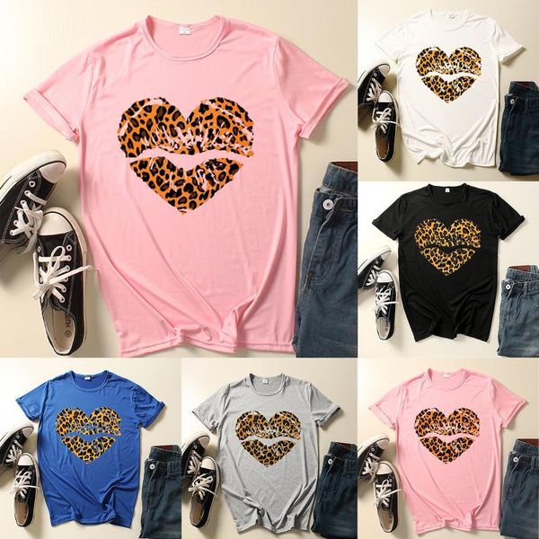 women's t-shirt t shirts woman tshirts leopard print lips love heart printed o-neck short sleeve casual plus size s-4xl tee shirt 2021, White
women's t-shirt t shirts woman tshirts leopard print lips love heart printed o-neck short sleeve casual plus size s-4xl tee shirt 2021, White