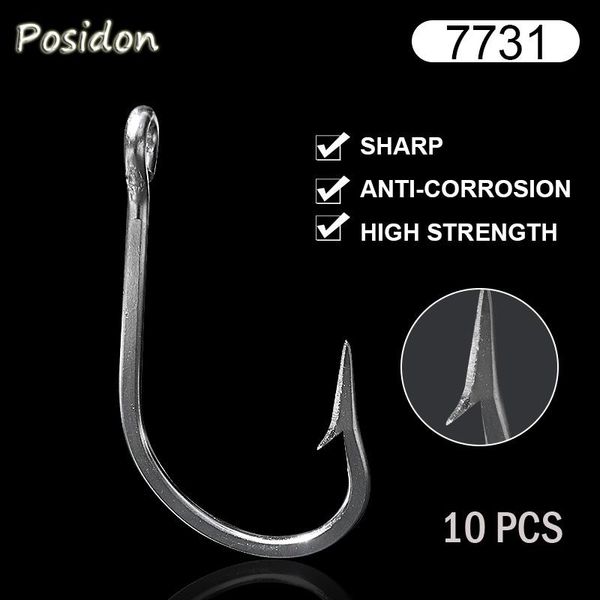 posidon 10 pcs 7731 stainless steel fish hooks sea big game large j type tuna bait fishing
posidon 10 pcs 7731 stainless steel fish hooks sea big game large j type tuna bait fishing