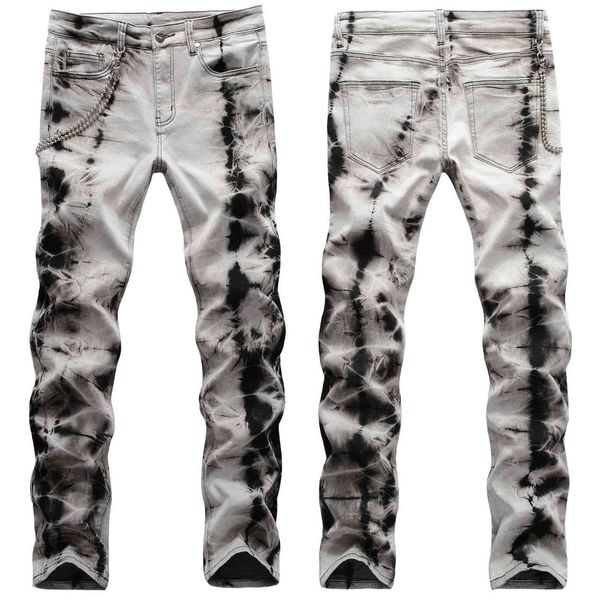 men's jeans street fashion hip hop snowflake graphic chain decoration elastic slim man pantalon homme noir summer rwh6, Blue
men's jeans street fashion hip hop snowflake graphic chain decoration elastic slim man pantalon homme noir summer rwh6, Blue