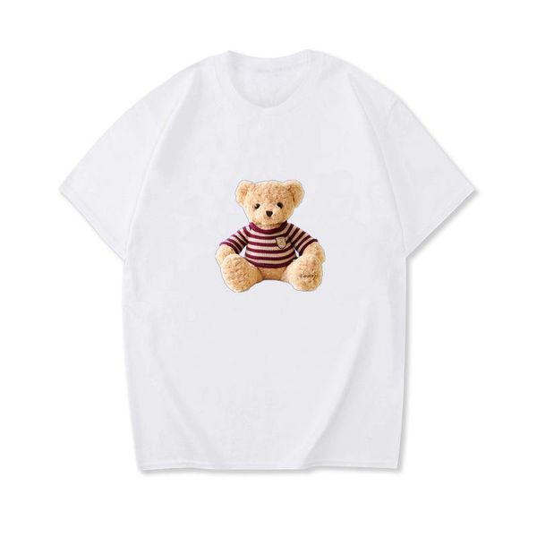 women's t-shirt 100% cotton 7 color summer hd 3d sweater teddy bear print casual o-neck short sleeve tshirt oversized s-3xl, White
women's t-shirt 100% cotton 7 color summer hd 3d sweater teddy bear print casual o-neck short sleeve tshirt oversized s-3xl, White