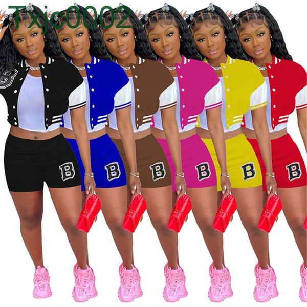 women baseball tracksuits designer summer short sleeve shorts sports outfits letter printed splicing two piece jogging suits, Gray
women baseball tracksuits designer summer short sleeve shorts sports outfits letter printed splicing two piece jogging suits, Gray