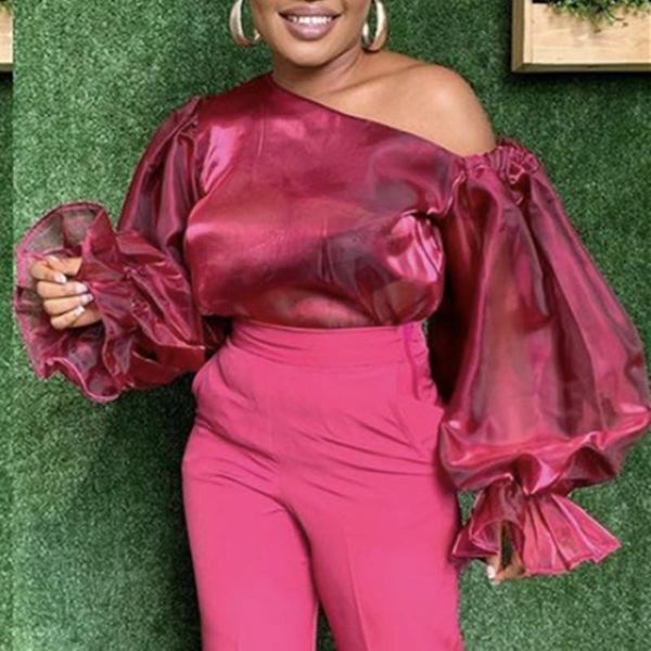 women's blouses & shirts women wine red off shoulder blouse long lantern sleeve see through spring summer casual loose lady fashio, White
women's blouses & shirts women wine red off shoulder blouse long lantern sleeve see through spring summer casual loose lady fashio, White