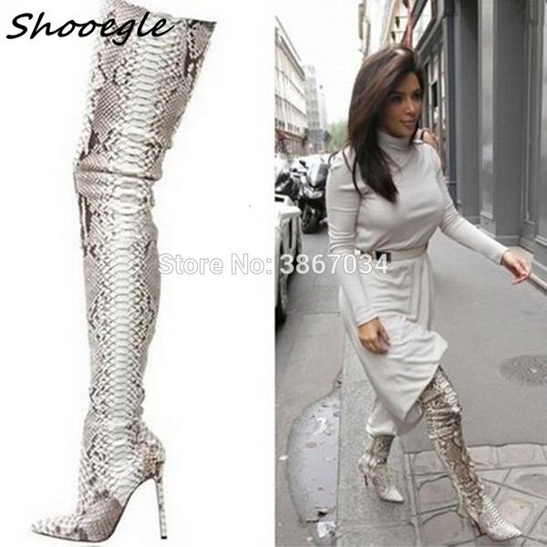 boots shooegle python pattern leather pointed toe thigh high kim women snakeskin over knee long booty shoes size 43 1ag6, Black
boots shooegle python pattern leather pointed toe thigh high kim women snakeskin over knee long booty shoes size 43 1ag6, Black