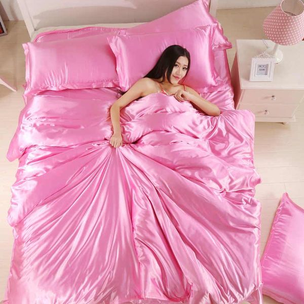 bedding sets luxury set pink silk satin soft duvet cover king size bed linen pillowcase sheet home textiles
bedding sets luxury set pink silk satin soft duvet cover king size bed linen pillowcase sheet home textiles