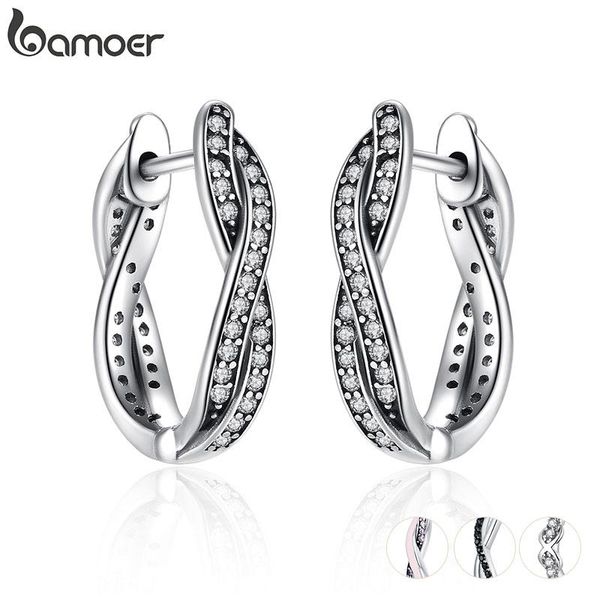 hoop & huggie bamoer authentic 925 sterling silver twist of fate earrings clear cz for women wedding trendy jewelry pas465, Golden;silver
hoop & huggie bamoer authentic 925 sterling silver twist of fate earrings clear cz for women wedding trendy jewelry pas465, Golden;silver