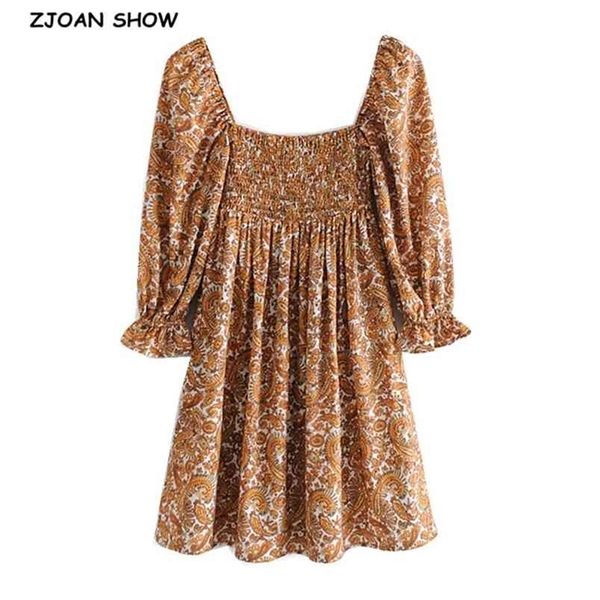 holiday style square collar paisley floral print dress bohemian puff sleeve elastic ruched woman dresses female clothes 210429, White
holiday style square collar paisley floral print dress bohemian puff sleeve elastic ruched woman dresses female clothes 210429, White