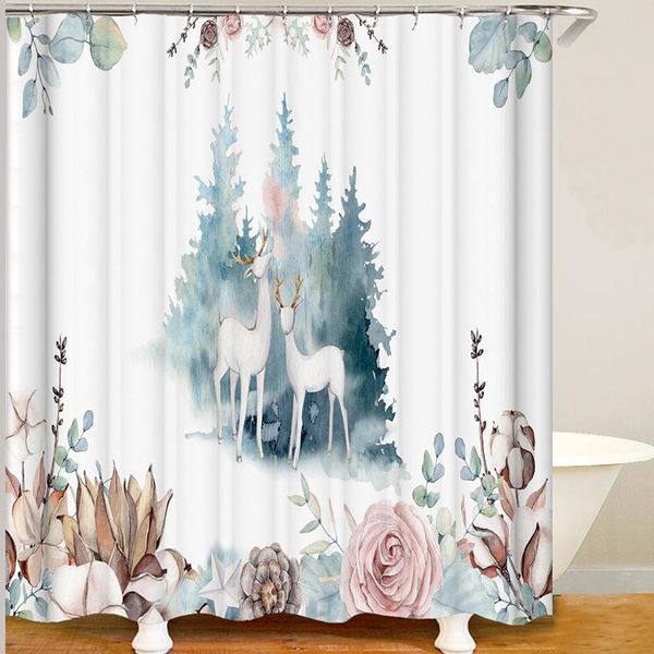 deer forest shower curtain for bathroom large bath animal curtains 
deer forest shower curtain for bathroom large bath animal curtains