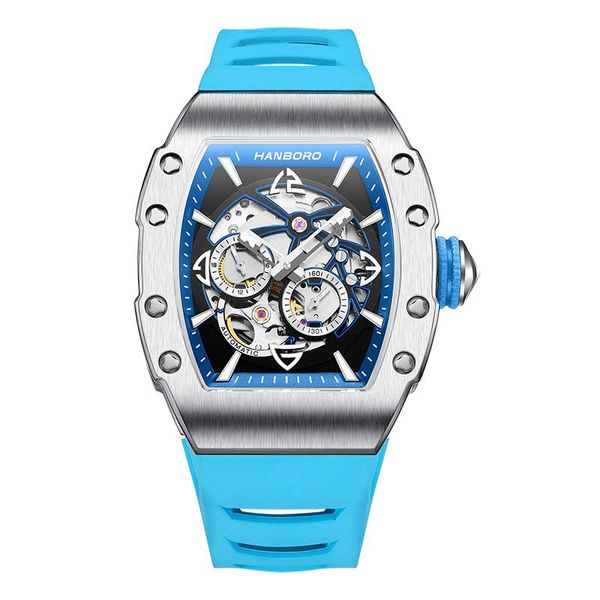 wristwatches hanboro men automatic watch luxury 50m waterproof luminous fashon self wind mechanical wristwatch rubber strap tonneau case pun, Slivery;brown
wristwatches hanboro men automatic watch luxury 50m waterproof luminous fashon self wind mechanical wristwatch rubber strap tonneau case pun, Slivery;brown