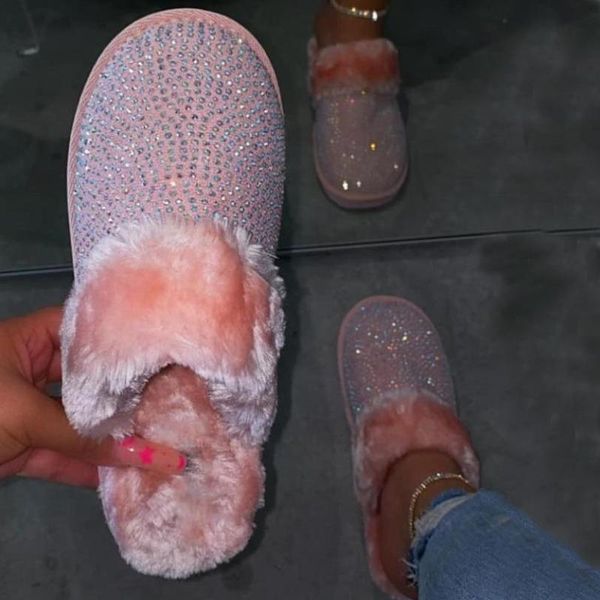 classic winter warm fur slippers women girls house shoes with crystal indoor bedroom zapatilla mujer, Black
classic winter warm fur slippers women girls house shoes with crystal indoor bedroom zapatilla mujer, Black