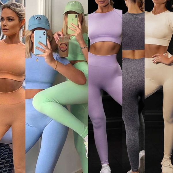 women's t-shirt & tees 2021 seamls suit short sve pants yoga set, White
women's t-shirt & tees 2021 seamls suit short sve pants yoga set, White