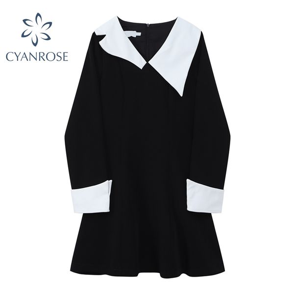 irregular collar black crop shirt dress for ladies long sleeve elegant baggy leisure vestidos oversized street korean dresses 210417, Black;gray
irregular collar black crop shirt dress for ladies long sleeve elegant baggy leisure vestidos oversized street korean dresses 210417, Black;gray