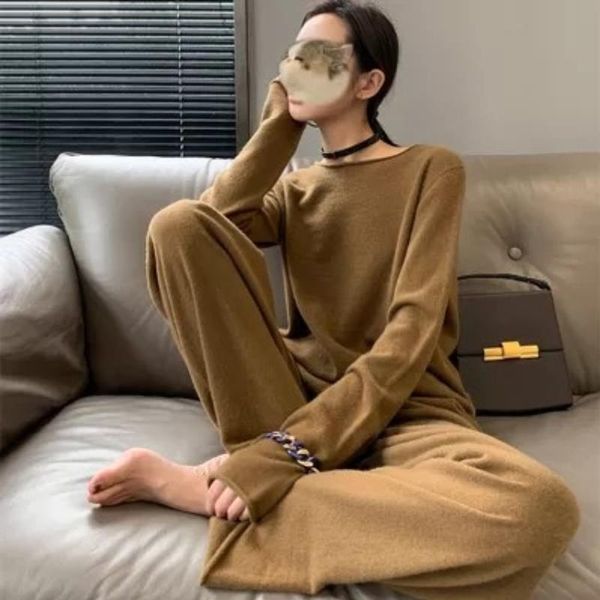 women's two piece pants autumn casual loose knit set two-piece solid long sleeve pullover sweater wide leg fashion female outfit, White
women's two piece pants autumn casual loose knit set two-piece solid long sleeve pullover sweater wide leg fashion female outfit, White