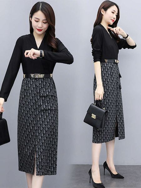 casual dresses dress spring autumn goddess model fake two pieces of professional long skirt medium length temperament buttock women's t, Black;gray
casual dresses dress spring autumn goddess model fake two pieces of professional long skirt medium length temperament buttock women's t, Black;gray