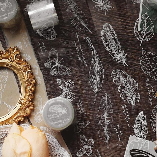 vintage feather butterfly transparent washi paper sticker diy diary journal decoration label scrapbooking gift wrap
vintage feather butterfly transparent washi paper sticker diy diary journal decoration label scrapbooking gift wrap