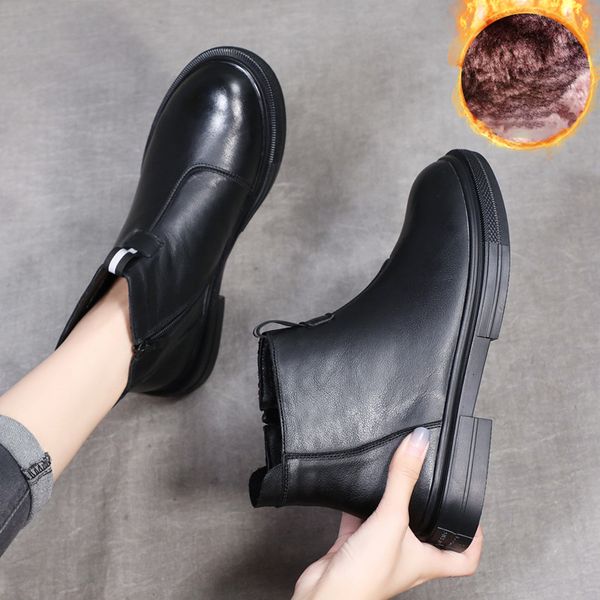 dress shoes 2021 women winter boots soft bottom genuine leather ladies plush warm motorcycle woman fashion footwear prsx, Black
dress shoes 2021 women winter boots soft bottom genuine leather ladies plush warm motorcycle woman fashion footwear prsx, Black