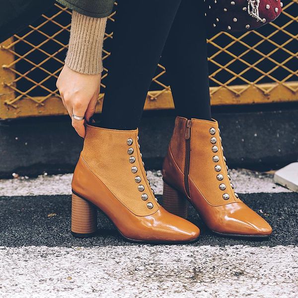 boots fashion high heels square toe children's thick heel chic women's versatile autumn and winter large, Black
boots fashion high heels square toe children's thick heel chic women's versatile autumn and winter large, Black