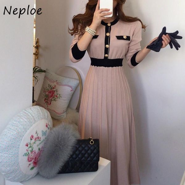 neploe back drawstring bow knitted es women o-neck high waist pleated autumn elegant chic button vestidos 1h203, Black;gray
neploe back drawstring bow knitted es women o-neck high waist pleated autumn elegant chic button vestidos 1h203, Black;gray