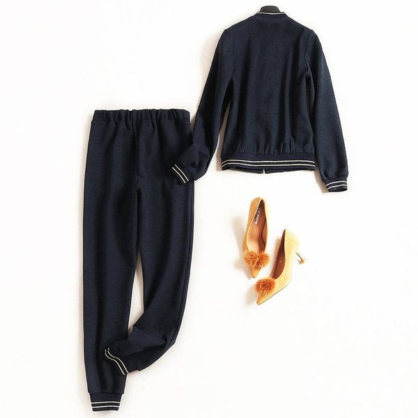 women's two piece pants 2021 fashion set autumn and winter lapel long-sleeved jacket+pants, White
women's two piece pants 2021 fashion set autumn and winter lapel long-sleeved jacket+pants, White
