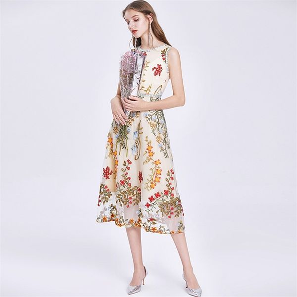 fashion summer runway dress ladies mesh o-neck flowers embroidery vintage women midi vestoidos 210520, Black;gray
fashion summer runway dress ladies mesh o-neck flowers embroidery vintage women midi vestoidos 210520, Black;gray