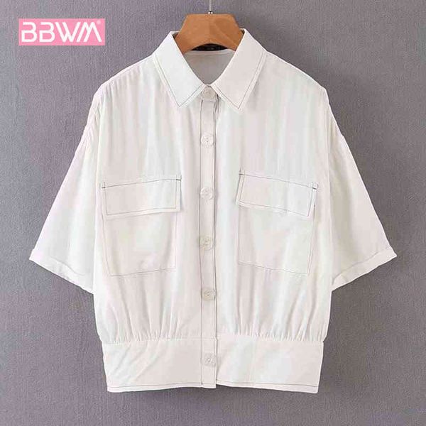 summer fashion wild harajuku women's shirt lapel single-breasted tooling loose line simple personality chic female 210507, White
summer fashion wild harajuku women's shirt lapel single-breasted tooling loose line simple personality chic female 210507, White