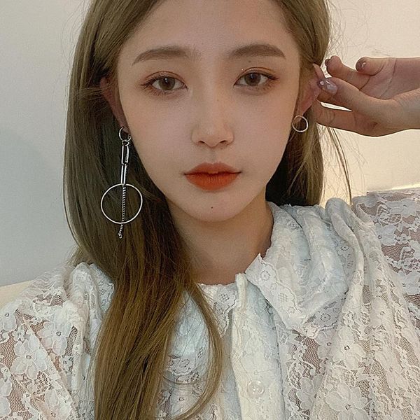 hoop & huggie internet celebrity elegant metal asymmetric circle pendant earrings korean trendy personality stud long slim face, Golden;silver
hoop & huggie internet celebrity elegant metal asymmetric circle pendant earrings korean trendy personality stud long slim face, Golden;silver
