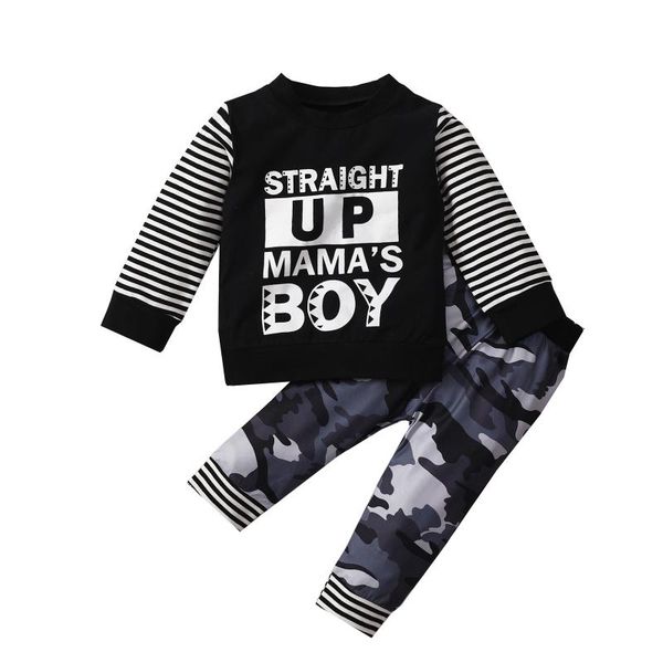 clothing sets 2021 0-3y kids baby mama boy letter print striped long sleeve t -shirt camouflage pants casual autumn toddler 2pcs, White
clothing sets 2021 0-3y kids baby mama boy letter print striped long sleeve t -shirt camouflage pants casual autumn toddler 2pcs, White