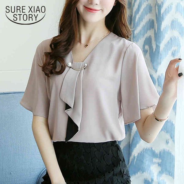spring fashion short sleeved plus size casual simple women clothing chiffon blouses d560 30 210415, White
spring fashion short sleeved plus size casual simple women clothing chiffon blouses d560 30 210415, White