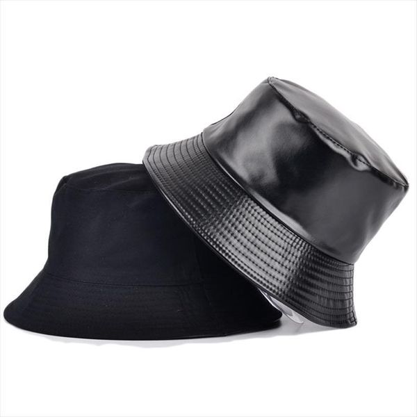 faux leather bucket hat women reversible pu and cotton soild sun fashion bob panama autumn waterproof fisherman, Blue;gray
faux leather bucket hat women reversible pu and cotton soild sun fashion bob panama autumn waterproof fisherman, Blue;gray