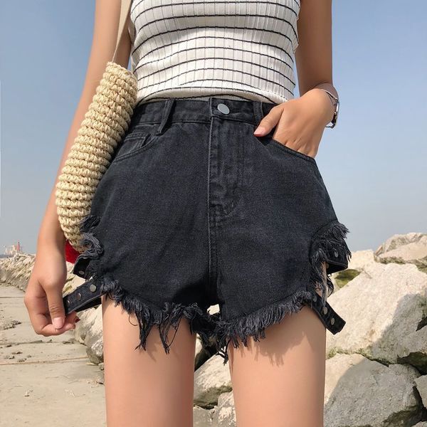 women's summer shorts denim light blue distressed hight waisted black ripped jeans short for women
women's summer shorts denim light blue distressed hight waisted black ripped jeans short for women