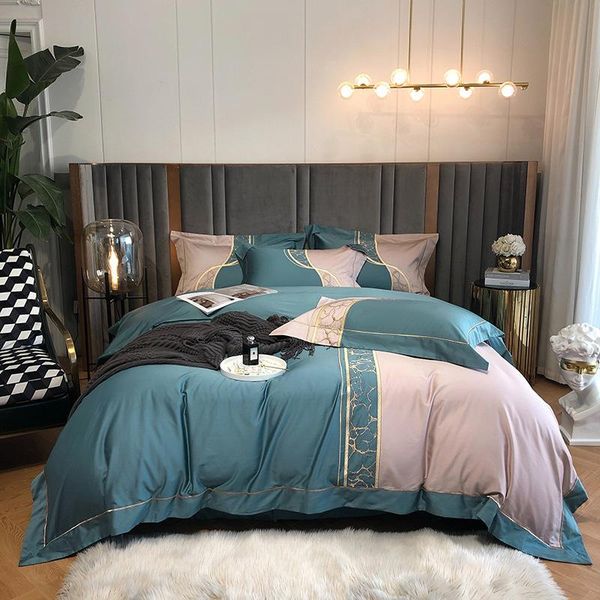 bedding sets cool feeling ice silk embroidery four-piece color matching quilt cover simple single double wash day silky summer blue
bedding sets cool feeling ice silk embroidery four-piece color matching quilt cover simple single double wash day silky summer blue