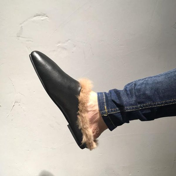 slippers winter women genuine leather warm flat shoes home house indoor non-slip fur female, Black
slippers winter women genuine leather warm flat shoes home house indoor non-slip fur female, Black
