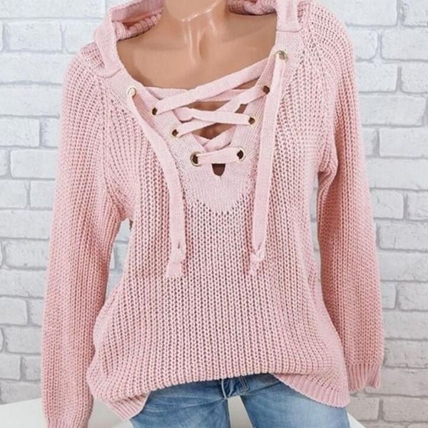 women's sweaters solid vintage women plus size bandage v neck pullover casual knitted pull femme winter jumper loose, White;black
women's sweaters solid vintage women plus size bandage v neck pullover casual knitted pull femme winter jumper loose, White;black