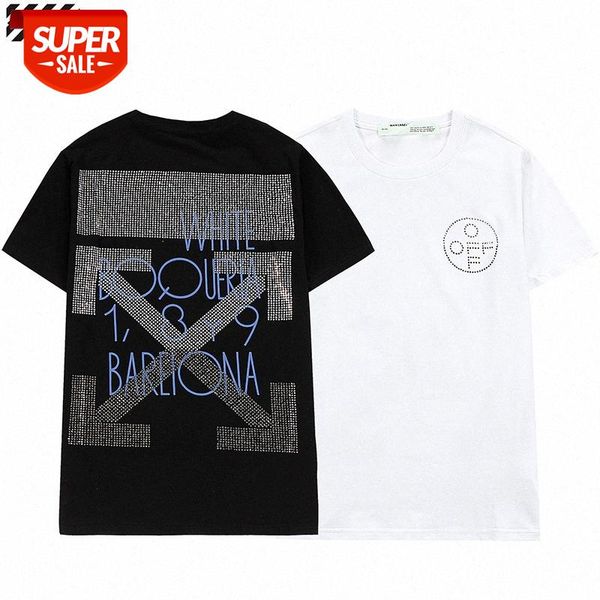 brand front and back drilling letters arrow round neck pullover short sleeves #dc2h, White;black
brand front and back drilling letters arrow round neck pullover short sleeves #dc2h, White;black