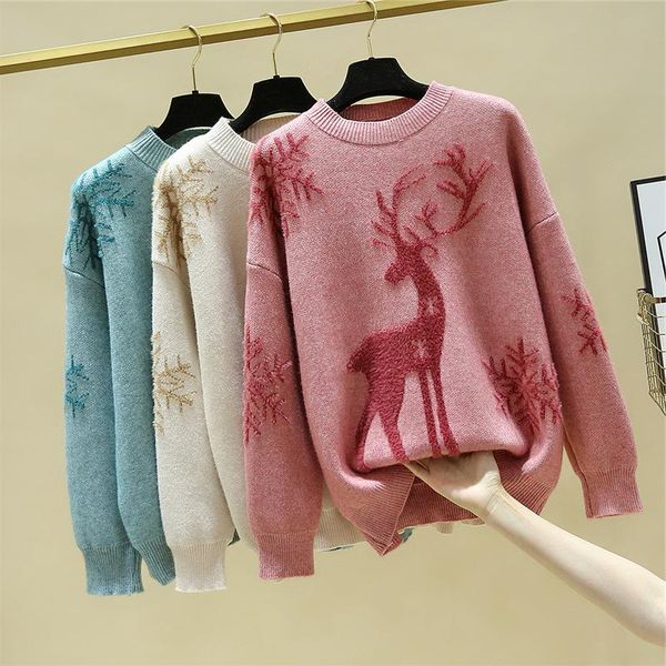 women's sweaters 2021 ugly christmas sweater women winter of all match age reduction thin o-neck jumper pullover deer pattern blouse to, White;black
women's sweaters 2021 ugly christmas sweater women winter of all match age reduction thin o-neck jumper pullover deer pattern blouse to, White;black