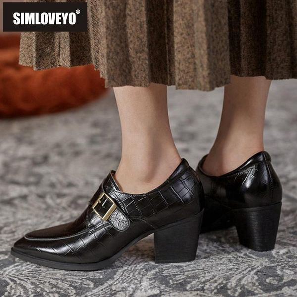 dress shoes simloveyo 2021 women pumps pointed toe 6cm block heels genuine leather classic buckle british stylish big size 42 a3505, Black
dress shoes simloveyo 2021 women pumps pointed toe 6cm block heels genuine leather classic buckle british stylish big size 42 a3505, Black