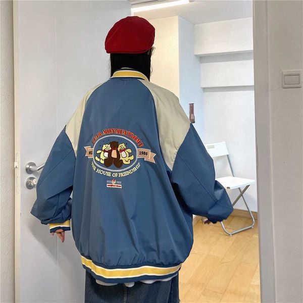 men's hoodies & sweatshirts baseball jacket, male and female bear embroidery, splicing jacket, korean style, large size, hip hop, punk,, Black
men's hoodies & sweatshirts baseball jacket, male and female bear embroidery, splicing jacket, korean style, large size, hip hop, punk,, Black