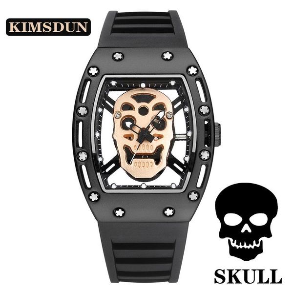wristwatches skull tonneau skeleton watch men hollow waterproof male quartz silicone wrist clock erkek kol saati, Slivery;brown
wristwatches skull tonneau skeleton watch men hollow waterproof male quartz silicone wrist clock erkek kol saati, Slivery;brown