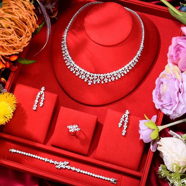 earrings & necklace godki trendy 4pcs full micro cz luxury dubai jewelry set for women wedding party crystal african neckalce earring, Silver
earrings & necklace godki trendy 4pcs full micro cz luxury dubai jewelry set for women wedding party crystal african neckalce earring, Silver