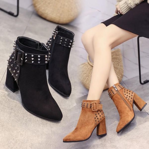 boots women's low heels pu buckle strap zip pumps shoes rivet style woman black ladies ankle party mujer
boots women's low heels pu buckle strap zip pumps shoes rivet style woman black ladies ankle party mujer