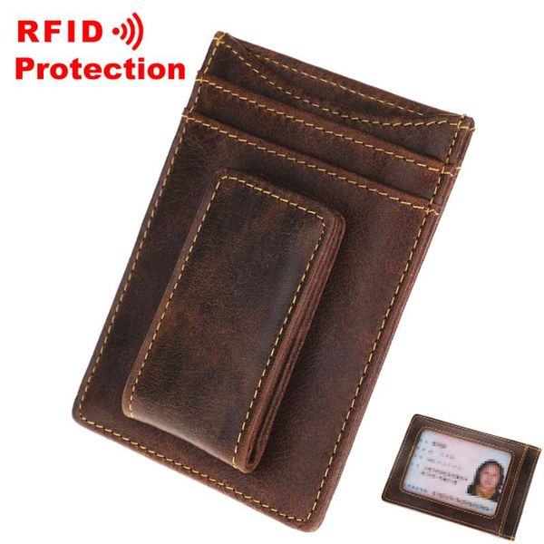 card holders genuine leather slim business holder men rfid id brand design organizer male magic buckle wallet r4, Brown;gray
card holders genuine leather slim business holder men rfid id brand design organizer male magic buckle wallet r4, Brown;gray