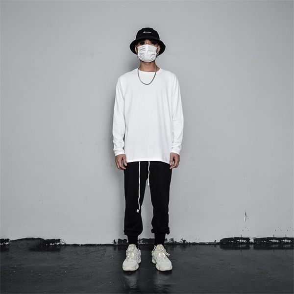 men's t-shirts long sleeve t-shirt autumn style european and american hip-hop trend brand loose solid color straight insole shirt, White;black
men's t-shirts long sleeve t-shirt autumn style european and american hip-hop trend brand loose solid color straight insole shirt, White;black