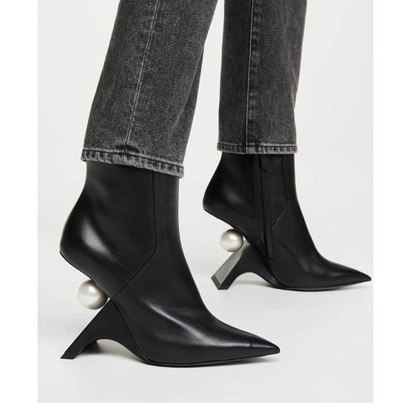 boots womens pointy toe genuine leather a big pearl strange fretwork high heel shoes ankle black sliver 2021
boots womens pointy toe genuine leather a big pearl strange fretwork high heel shoes ankle black sliver 2021