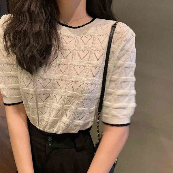 sale at reserve price summer short sleeve knitted ins fashion jacquard love shape hollow plaid thin soft pullover 210525, White;black
sale at reserve price summer short sleeve knitted ins fashion jacquard love shape hollow plaid thin soft pullover 210525, White;black