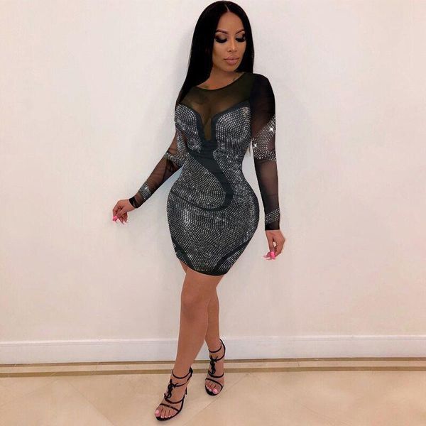 see through women dress autumn winter long sleeve o neck diamonds mini vestidos mesh patchwork nightclub party dresses casual, Black;gray
see through women dress autumn winter long sleeve o neck diamonds mini vestidos mesh patchwork nightclub party dresses casual, Black;gray