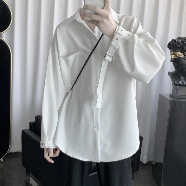 men's dress shirts black white shirt fashion business casual men streetwear wild loose british style long sleeve mens, White;black
men's dress shirts black white shirt fashion business casual men streetwear wild loose british style long sleeve mens, White;black