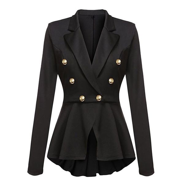 women's suits & blazers women fashion business formal work coat elegant ruffle solid color black jacket office peplum blazer well desig, White;black
women's suits & blazers women fashion business formal work coat elegant ruffle solid color black jacket office peplum blazer well desig, White;black