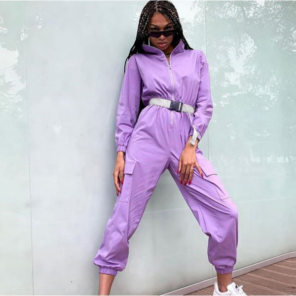 women's jumpsuits & rompers zipper stand collar pocket loose with belt women casual go out sport overalls purple, Black;white
women's jumpsuits & rompers zipper stand collar pocket loose with belt women casual go out sport overalls purple, Black;white