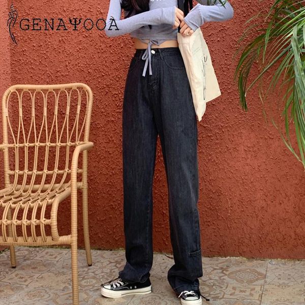 genayooa korean style jeans woman loose boyfriend for women streetwear wide leg pants high waist black denim 2021 women's, Blue
genayooa korean style jeans woman loose boyfriend for women streetwear wide leg pants high waist black denim 2021 women's, Blue
